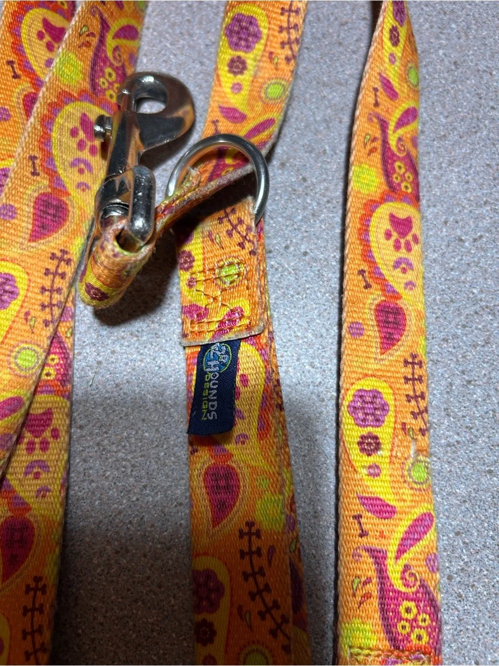 Dog Harness and Leash Set - Yellow Paisley Pattern